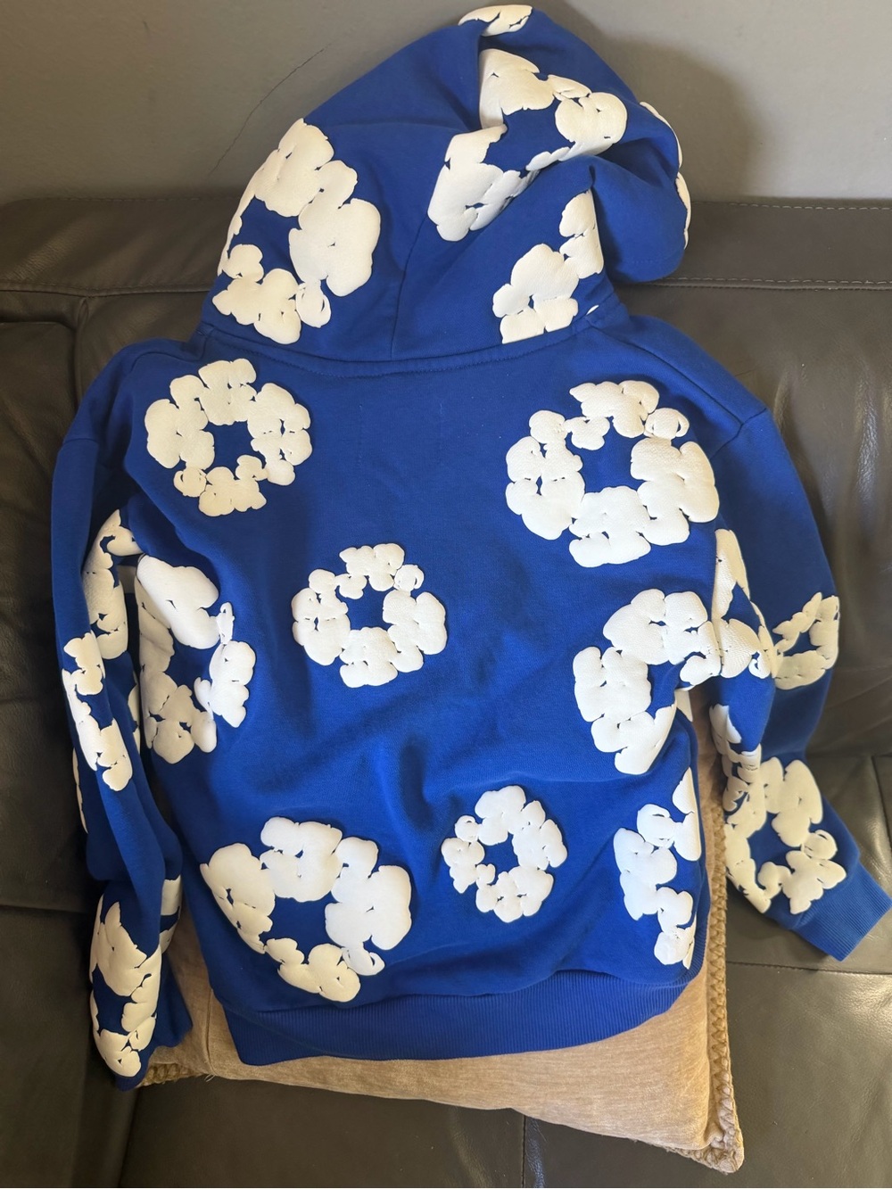 Kids Blue Floral Ring Print Hoodie Vest - Brand Unspecified